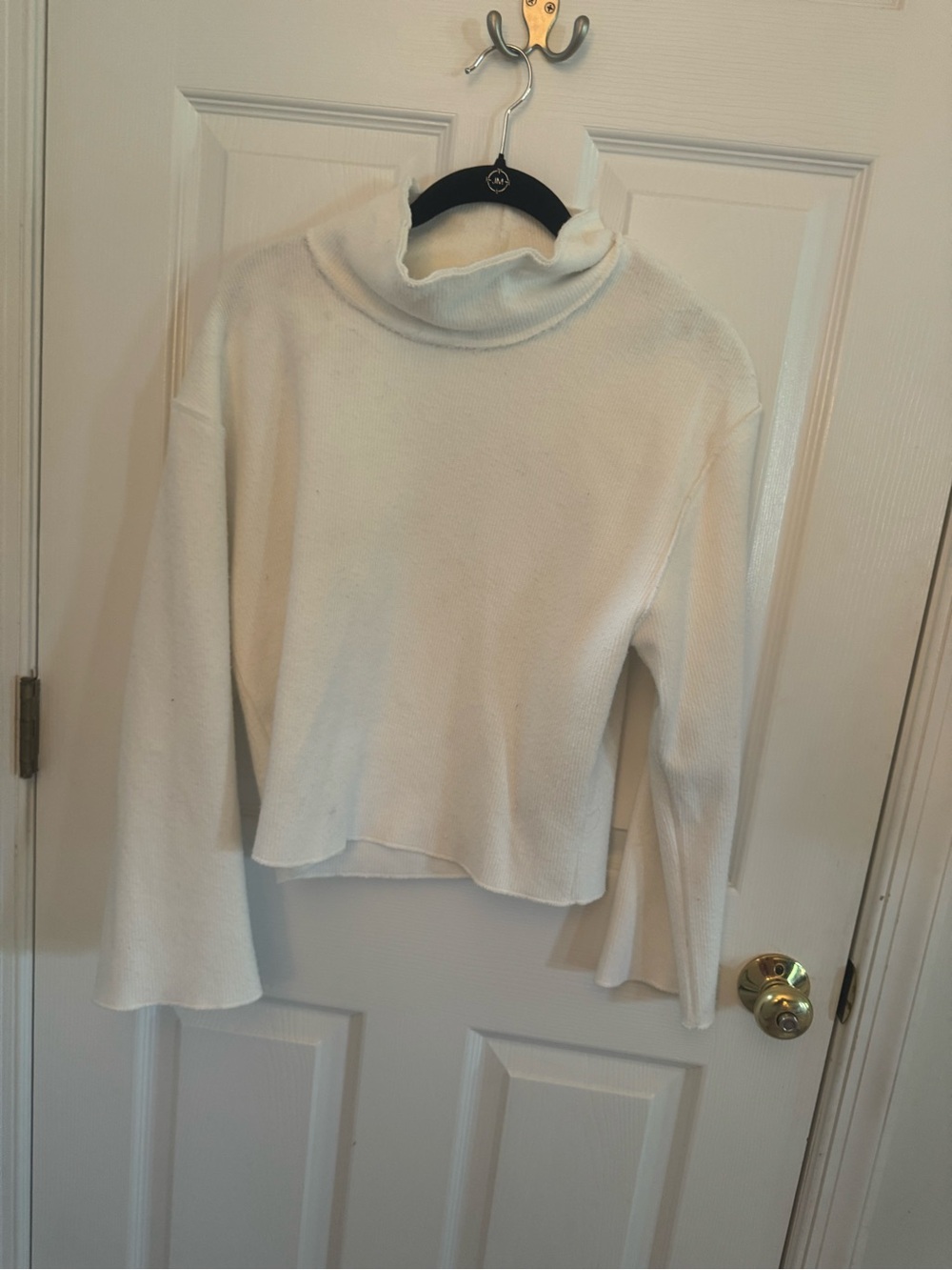 Zara White Cropped Turtleneck Sweater